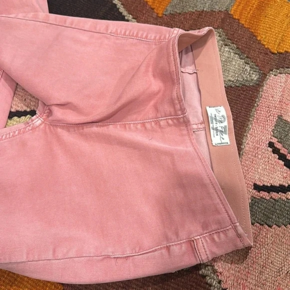 Free People Penny Pull On Flare Denim Jeans Pink Rose Size 27 NWOT - Picture 9 of 16